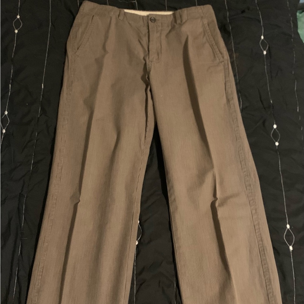 Banana Republic Dress Pants Brown and Cream Pinstripe 30x32
